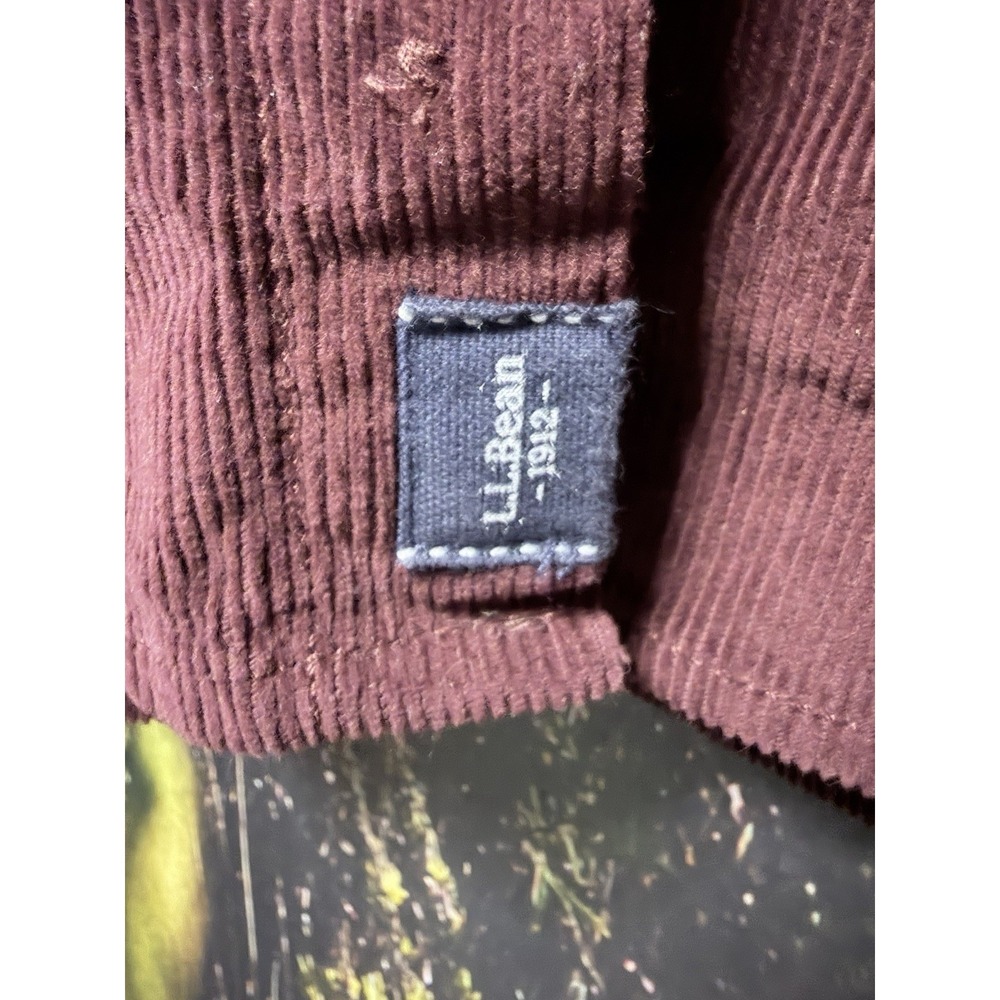 L.L. Bean Corduroy Shirt XL tall Burgundy Long Sleeve Button-Up Classic Fit - Picture 4 of 5